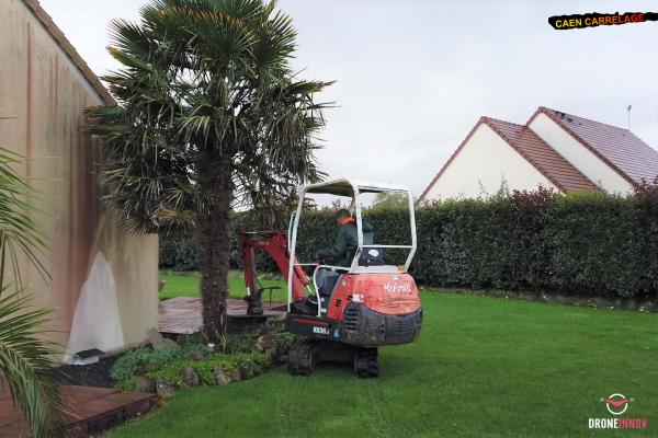 Travaux de terrassement Caen Carrelage pour création d'une terrasse