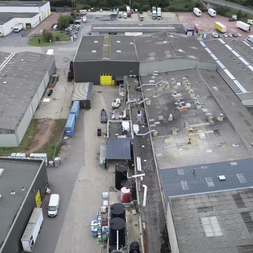 Inspection de toitures industrielles dans la Manche - Prestations aériennes et communication d'entreprise par drone en Normandie
