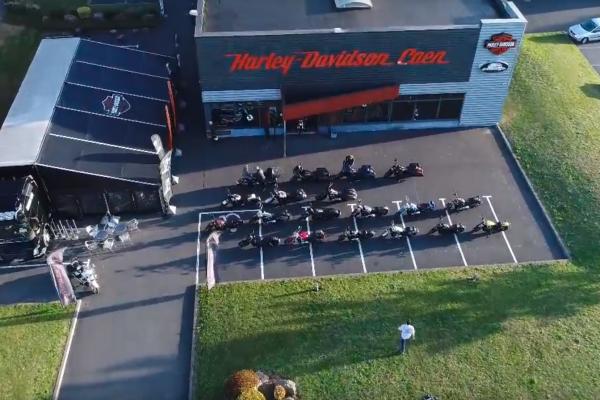 Vidéo par drone d'un événement Harley Davidson à Caen